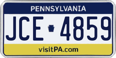 PA license plate JCE4859