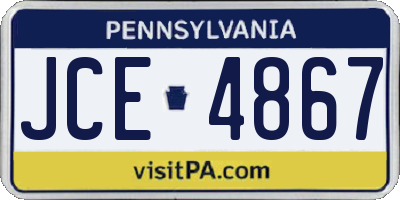 PA license plate JCE4867