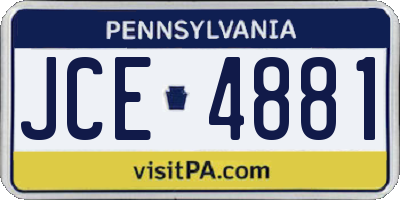 PA license plate JCE4881