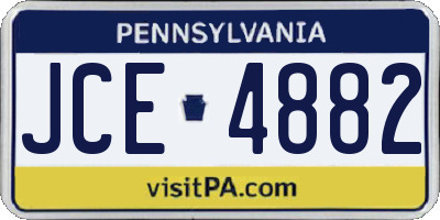 PA license plate JCE4882