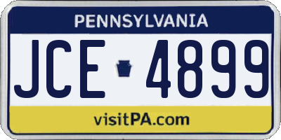 PA license plate JCE4899