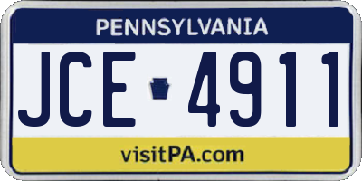 PA license plate JCE4911