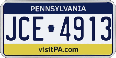 PA license plate JCE4913