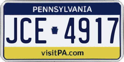 PA license plate JCE4917