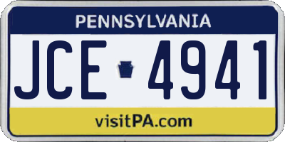 PA license plate JCE4941