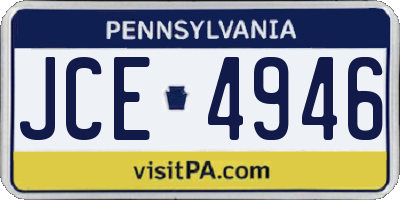 PA license plate JCE4946