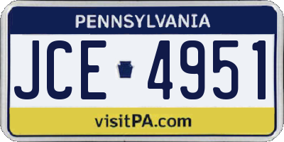 PA license plate JCE4951