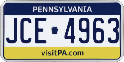 PA license plate JCE4963