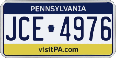 PA license plate JCE4976