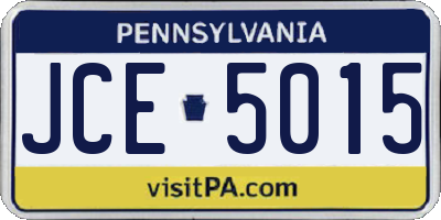 PA license plate JCE5015