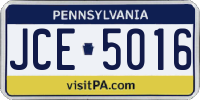 PA license plate JCE5016