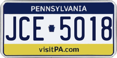 PA license plate JCE5018