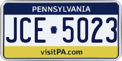 PA license plate JCE5023