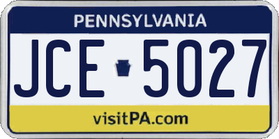 PA license plate JCE5027