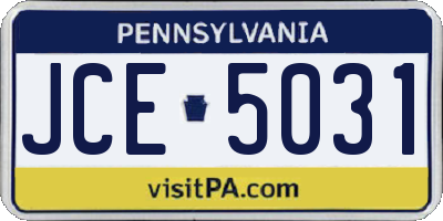 PA license plate JCE5031