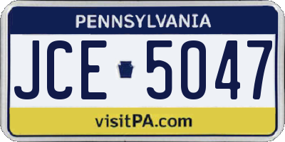 PA license plate JCE5047