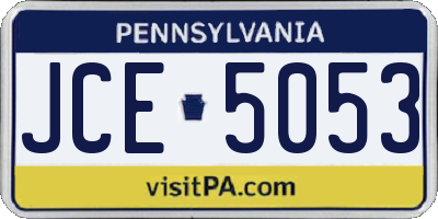 PA license plate JCE5053