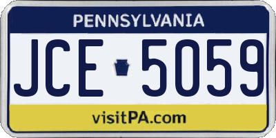 PA license plate JCE5059