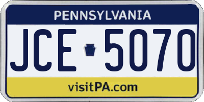 PA license plate JCE5070