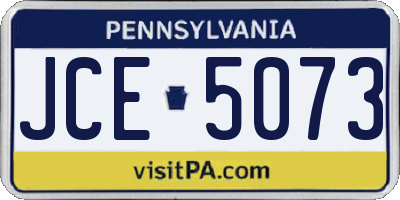 PA license plate JCE5073