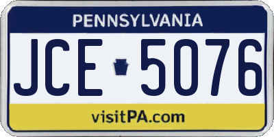 PA license plate JCE5076