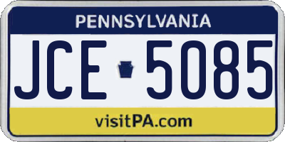 PA license plate JCE5085