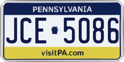 PA license plate JCE5086