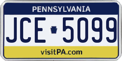 PA license plate JCE5099