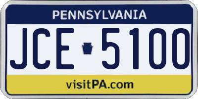 PA license plate JCE5100