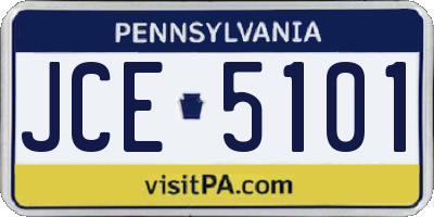 PA license plate JCE5101