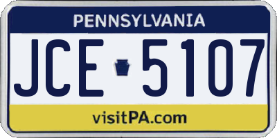 PA license plate JCE5107