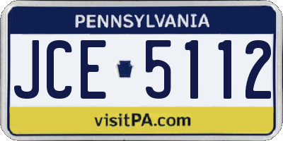 PA license plate JCE5112