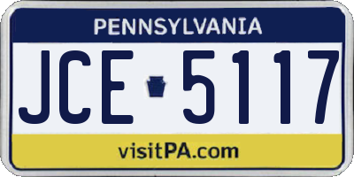 PA license plate JCE5117