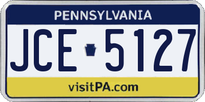 PA license plate JCE5127