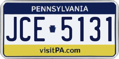 PA license plate JCE5131