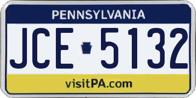 PA license plate JCE5132
