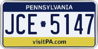 PA license plate JCE5147