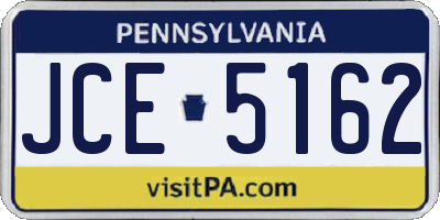 PA license plate JCE5162