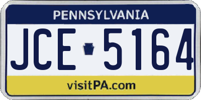 PA license plate JCE5164