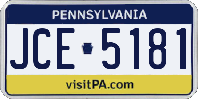 PA license plate JCE5181