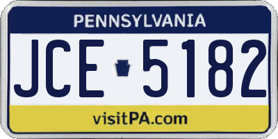 PA license plate JCE5182