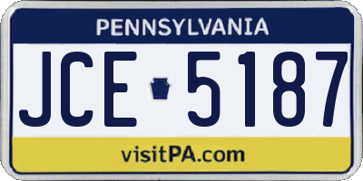 PA license plate JCE5187