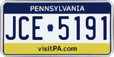 PA license plate JCE5191