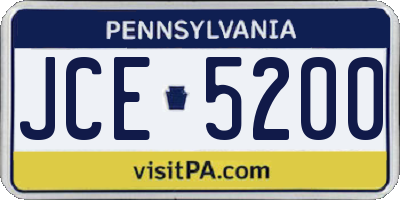 PA license plate JCE5200