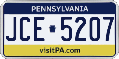 PA license plate JCE5207