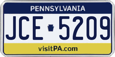 PA license plate JCE5209
