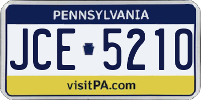 PA license plate JCE5210