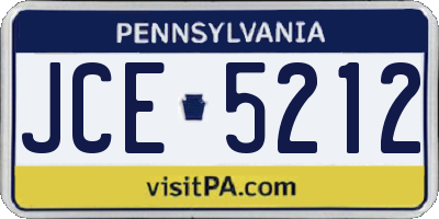 PA license plate JCE5212