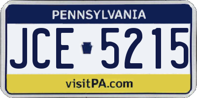 PA license plate JCE5215