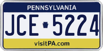 PA license plate JCE5224